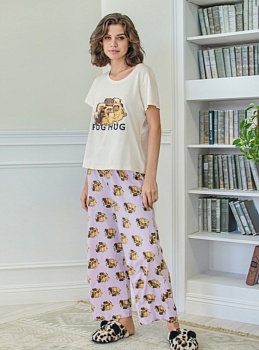 Пижама футболка + брюки для женщин Indefini 172323