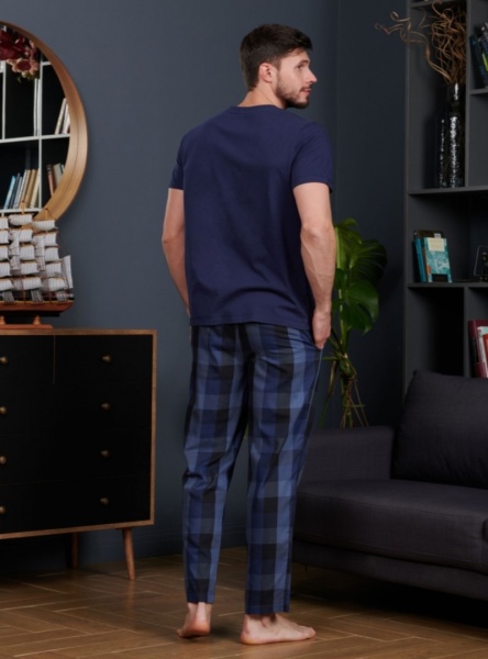 173014 Пижама мужская INDEFINI (футболка+брюки) PBC2009 (1)