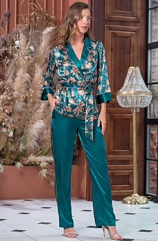 Пижама жакет + топ + брюки для женщин Mia-Аmore 178899