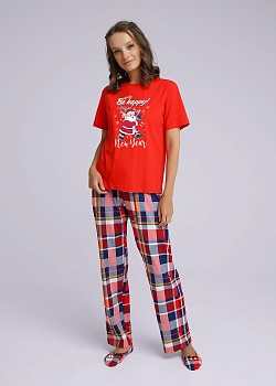 Комплект футболка + брюки Новый год для женщин Clever 177107