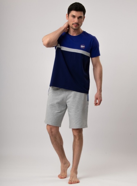 173775 Мужская пижама INDEFINI (футболка+шорты) PBZ3017