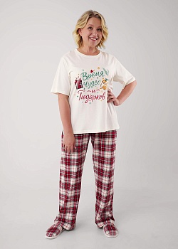 Пижама футболка + шорты Новый год для женщин Clever 185177