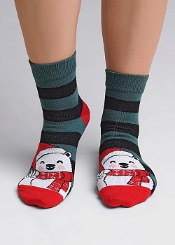 Носки цветные Новый год для девочек и мальчиков Clever 177040