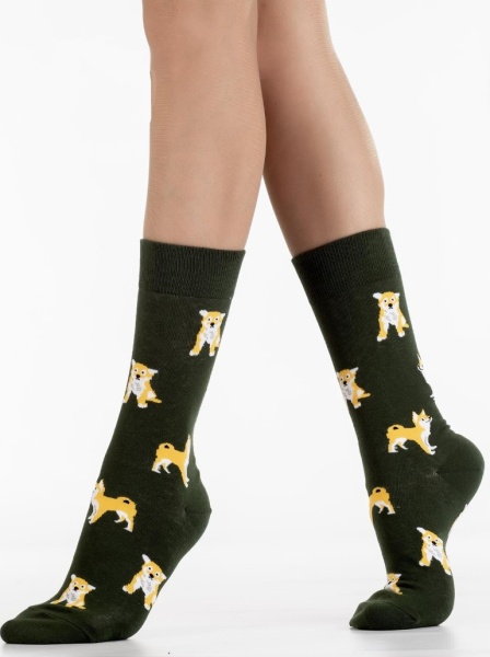 173253 Носки жен.HOBBY 80135-03-05 унисекс."Акита-ину"