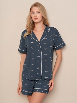 Пижама футболка + шорты для женщин Indefini 179563