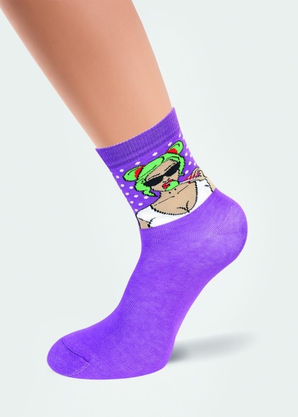 167379 Носки жен CLE Д785 8 марта хл+эл