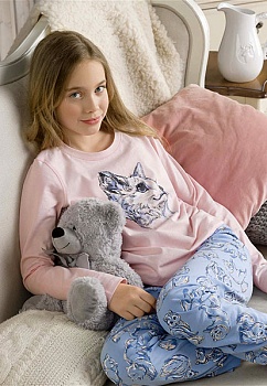 Пижама джемпер + брюки для девочек Pelican 142996