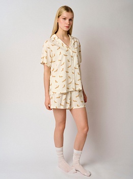 Пижама футболка + шорты для женщин Indefini 185992